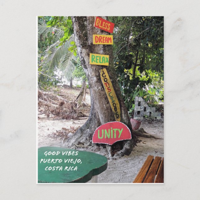 Good Vibes Rasta Bar Puerto Viejo Costa Rica Kort (Framsida)