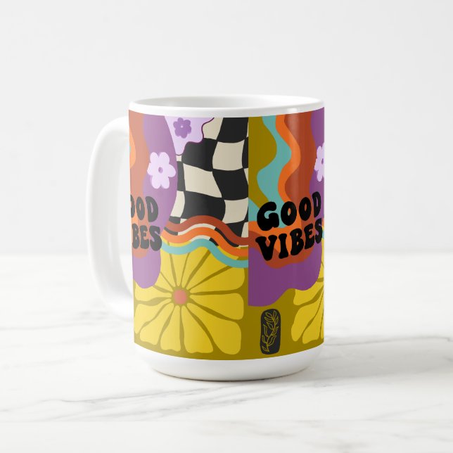 Good Vibes - Retro Days Kaffemugg (Framsida vänster)