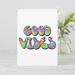 Good Vibes Retro Färg Inbjudningar