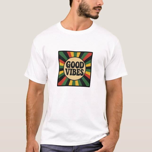 Good Vibes Retro Reggae Shirt T (Framsida)