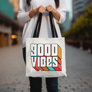 Good Vibes Retro Trendig Motivational Inspirationa Tygkasse