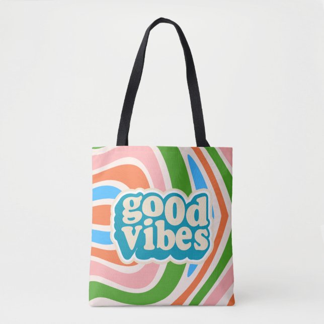 'Good Vibes' Retro Wave Estetisk Axel Tote  Tygkasse (Framsida)