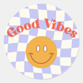 Good Vibes Round Sticker Runt Klistermärke