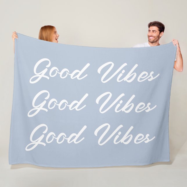 Good Vibes Sherpa Fleece Throw Blanket (På plats)