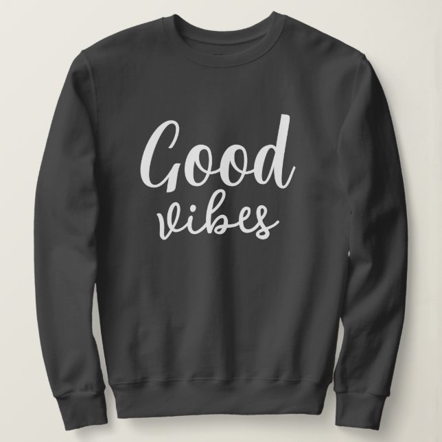 Good Vibes Snyggt Modern Minimal Monogram Grått T Shirt (Design framsida)