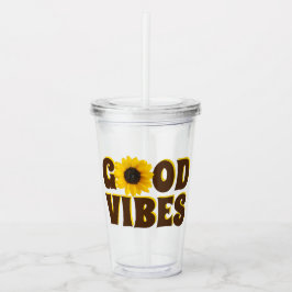 Good Vibes | Solros i Bright Gult Take Away Mugg