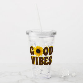Good Vibes | Solros i Bright Gult Take Away Mugg