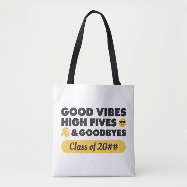 Good Vibes Studenten Message Tote Bag Tygkasse (Framsida)