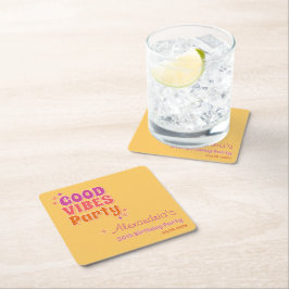 Good Vibes Summer 30års födelsedag Party Underlägg Papper Kvadrat