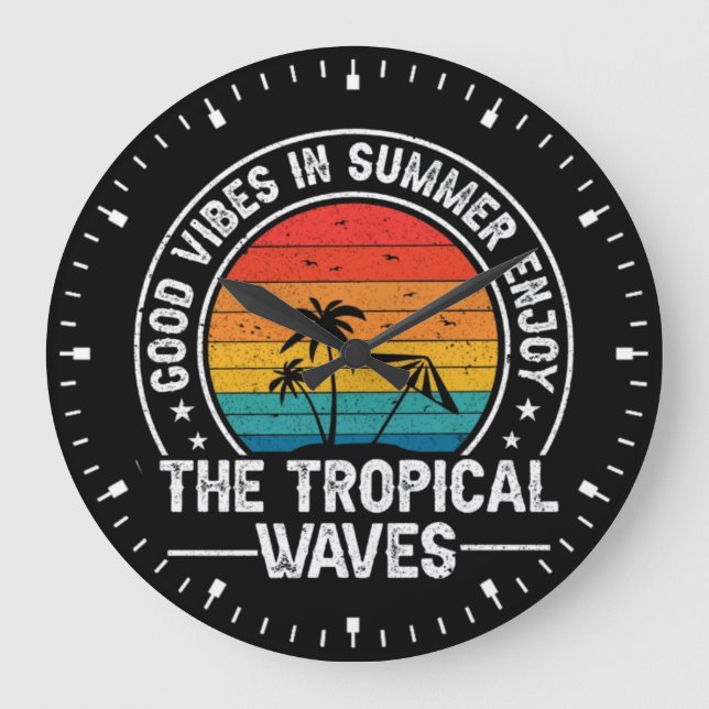 Good Vibes Summer Tropical Waves-64107 Stor Klocka (Framsida)