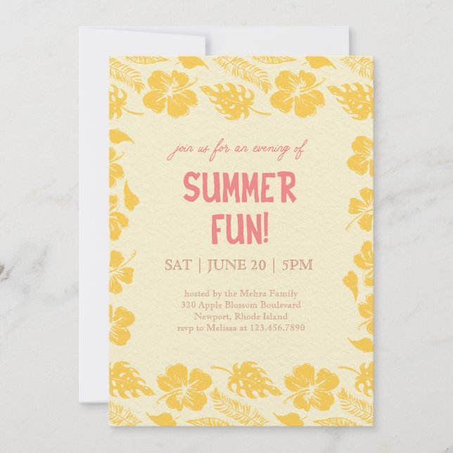 Good Vibes & Sunshine Summer Party Inbjudningar (Framsida)