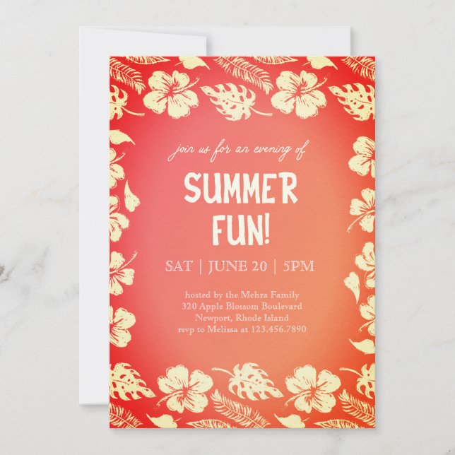 Good Vibes & Sunshine Summer Party Inbjudningar (Framsida)