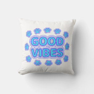 Good Vibes Tecknad hund Tass avtryck Kudde
