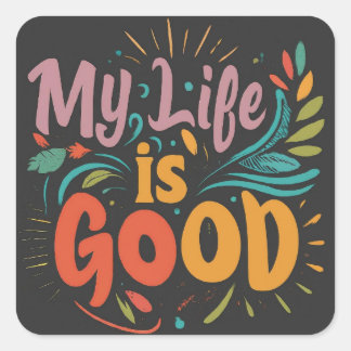 Good Vibes Tee Fyrkantigt Klistermärke