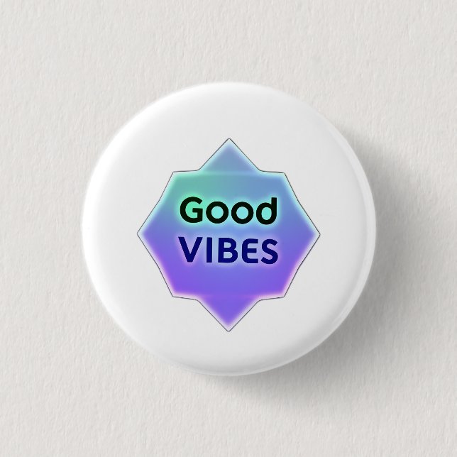 "Good Vibes" Text on Gradient Star Shape Knapp (Framsida)