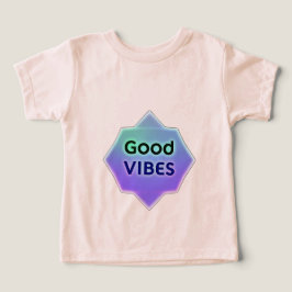 "Good Vibes" Text on Gradient Star Shape T Shirt