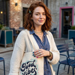 Good Vibes Tote Bag Tygkasse