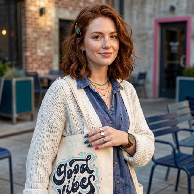 Good Vibes Tote Bag Tygkasse (Skapare uppladdad)