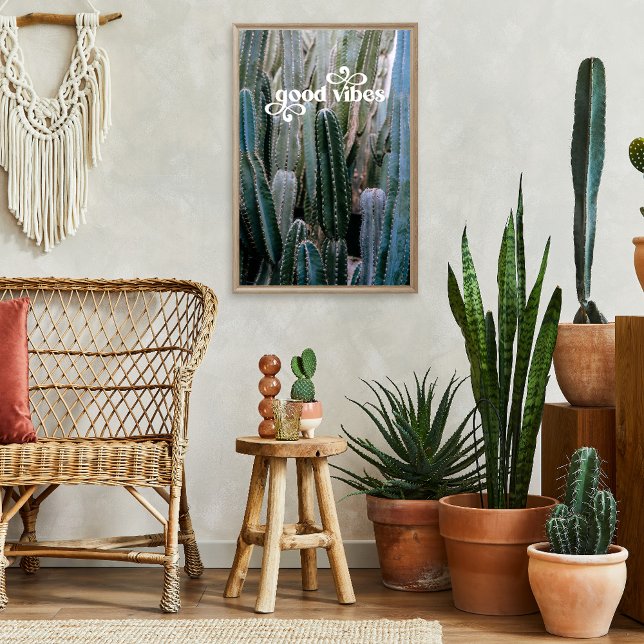Good Vibes | Trendig Retro Sommar Desert Cactus Poster (Skapare uppladdad)