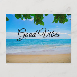 Good Vibes Tropical Beach Sol Sand and Sea Vykort