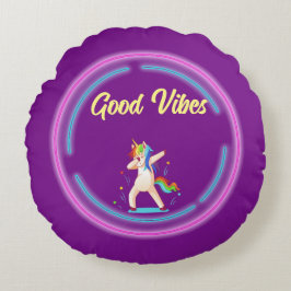 Good Vibes Unicorn Rund Kudde