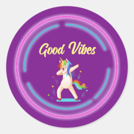Good Vibes Unicorn Runt Klistermärke