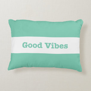 Good Vibes White Band Design (Anpassadet Färg) Prydnadskudde