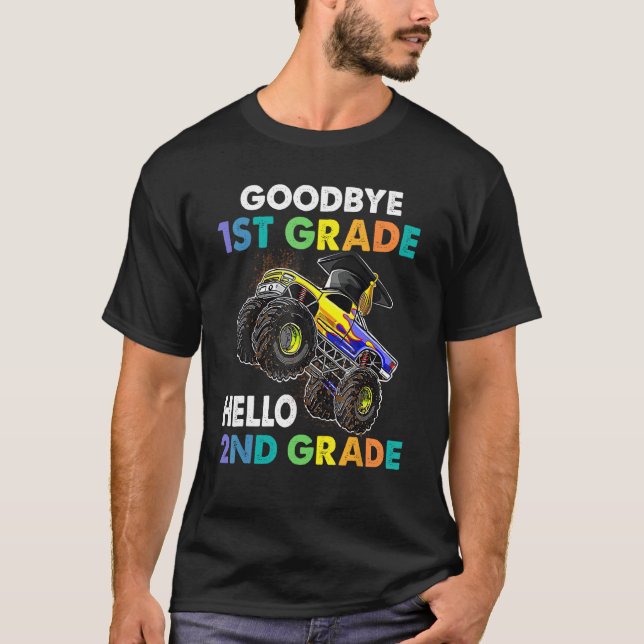 Goodbye 1st Grade Hello 2nd Grade Monster Truck Gr T Shirt (Framsida)