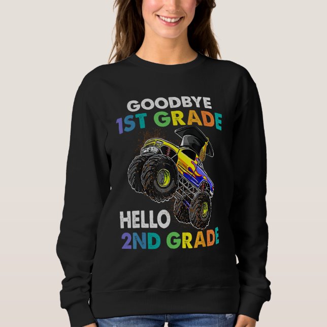 Goodbye 1st Grade Hello 2nd Grade Monster Truck Gr T Shirt (Framsida)