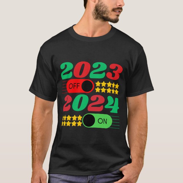 Goodbye 2023 Hello 2024 Christmas New Year 2024 T- T Shirt (Framsida)