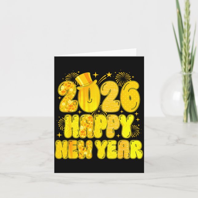 Goodbye 2025 Happy New Year 2026 Women Girl Kids  Kort (Framsida)