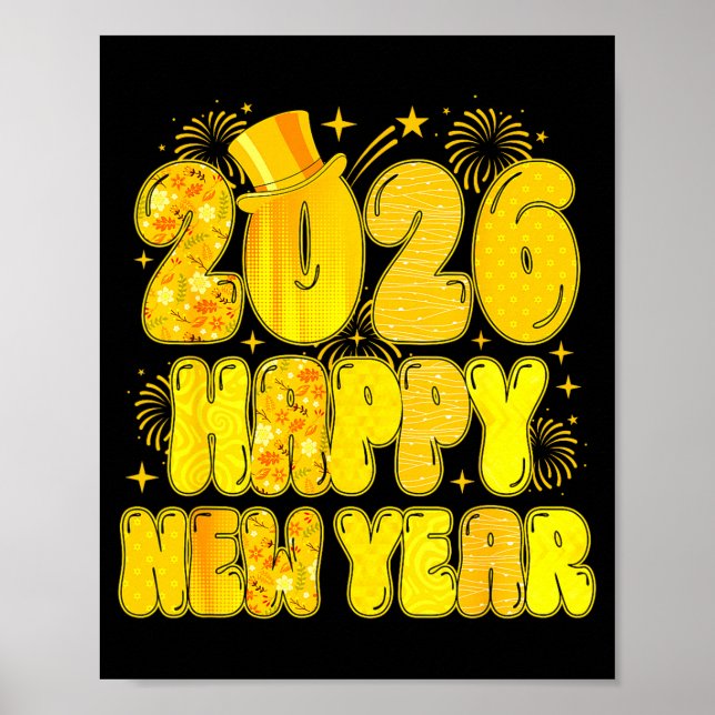 Goodbye 2025 Happy New Year 2026 Women Girl Kids  Poster (Framsidan)