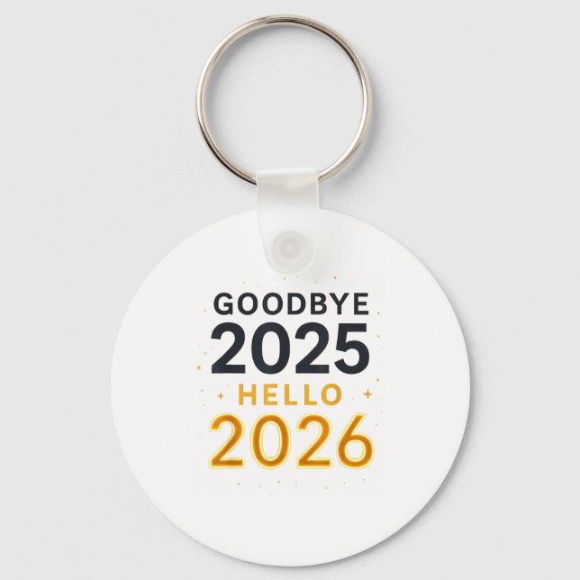 Goodbye 2025 — Hello 2026 _ Bold Modern Contrast  Nyckelring (Framsida)