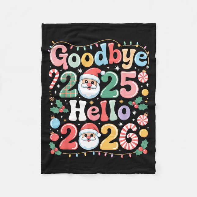 Goodbye 2025 Hello 2026 Christmas New Year Gift  Fleecefilt (Framsidan)