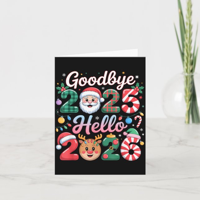 Goodbye 2025 Hello 2026 Christmas New Year Gift  Kort (Framsida)