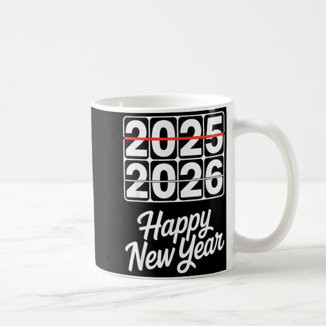 Goodbye 2025 Hello 2026 Clock Happy New Year Party Kaffemugg (Höger)