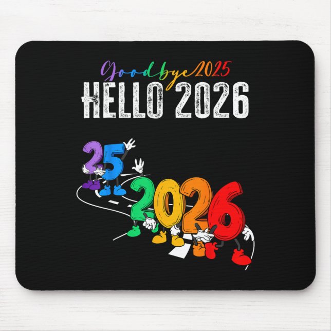 Goodbye 2025 Hello 2026 Funny Cartoon New Year Boy Musmatta (Framsidan)