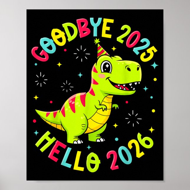Goodbye 2025 Hello 2026 Happy New Year 2026 Nye Cu Poster (Framsidan)