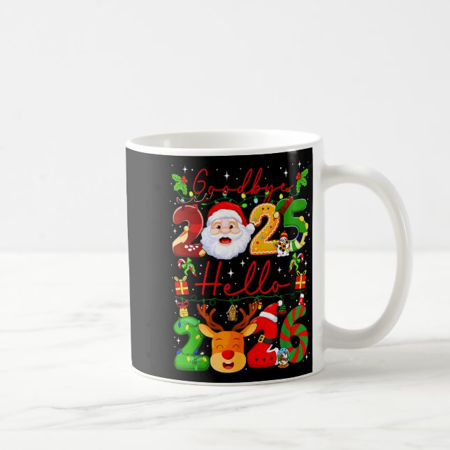 Goodbye 2025 Hello 2026 Happy New Year Christmas F Kaffemugg (Höger)