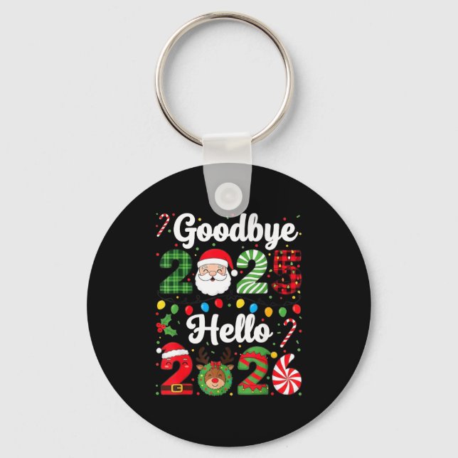 Goodbye 2025 Hello 2026 Happy New Year Countdown P Nyckelring (Framsida)