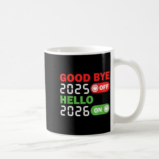 Goodbye 2025 Hello 2026 Happy New Year Party Famil Kaffemugg (Höger)