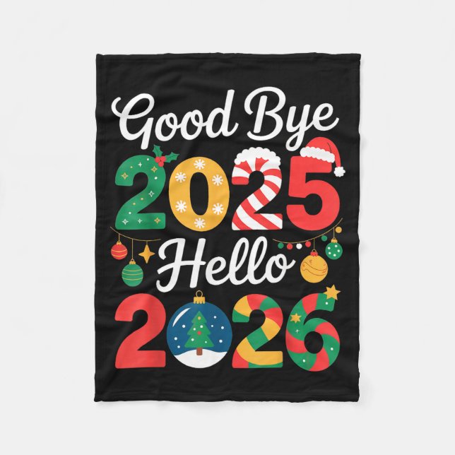 Goodbye 2025 Hello 2026 Happy New Year's Eve Chris Fleecefilt (Framsidan)