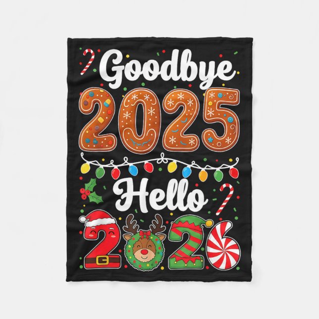 Goodbye 2025 Hello 2026 Happy New Year's Eve Chris Fleecefilt (Framsidan)