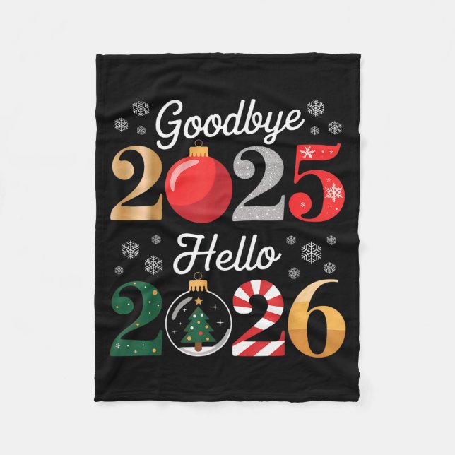 Goodbye 2025 Hello 2026 Happy New Year's Eve Chris Fleecefilt (Framsidan)