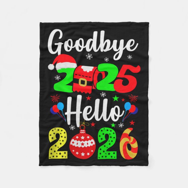 Goodbye 2025 Hello 2026 Happy New Year's Eve Chris Fleecefilt (Framsidan)