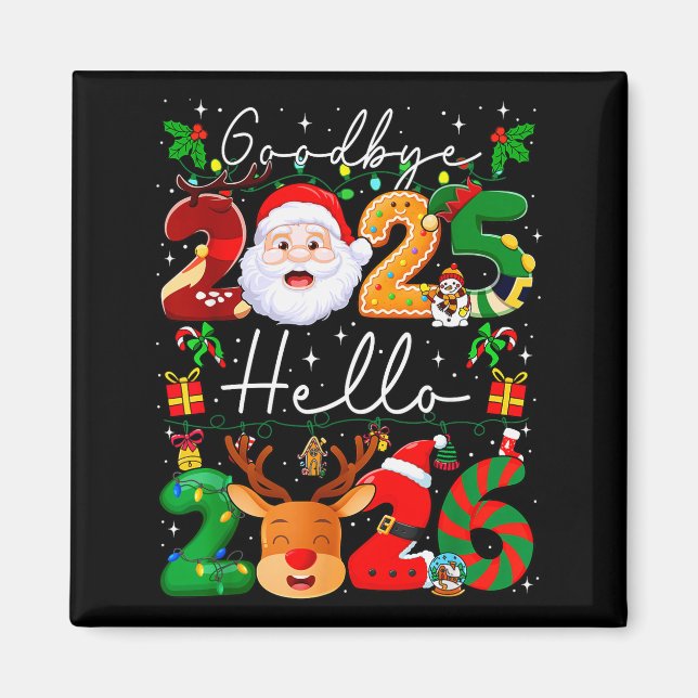 Goodbye 2025 Hello 2026 Happy New Year's Eve Chris Magnet (Framsidan)