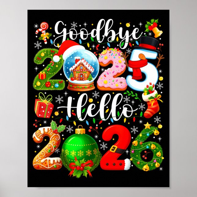 Goodbye 2025 Hello 2026 Happy New Year's Eve Chris Poster (Framsidan)