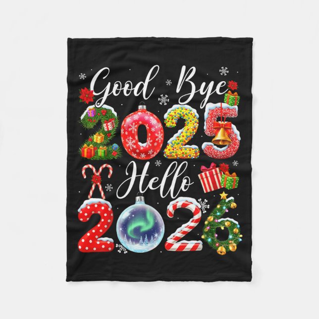 Goodbye 2025 Hello 2026 Merry Christmas Happy New  Fleecefilt (Framsidan)
