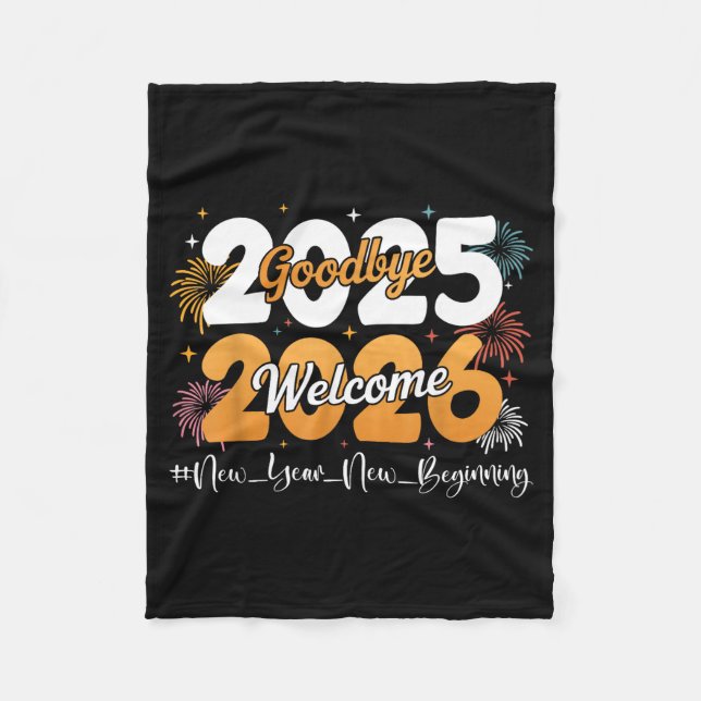 Goodbye 2025 Welcome 2026 Happy New Year Design Ce Fleecefilt (Framsidan)