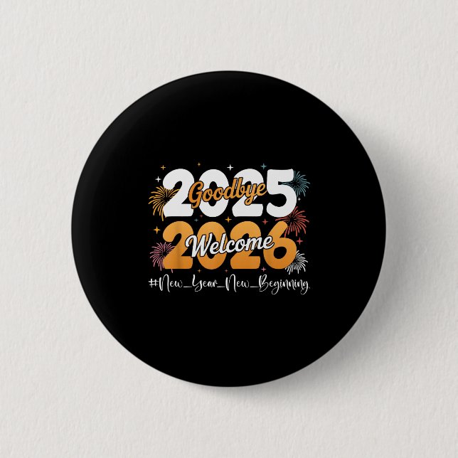 Goodbye 2025 Welcome 2026 Happy New Year Design Ce Knapp (Framsida)